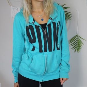VS Pink Teal Zip Up Hoodie